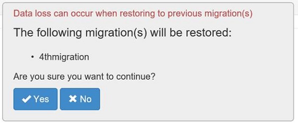 Restoring a migration