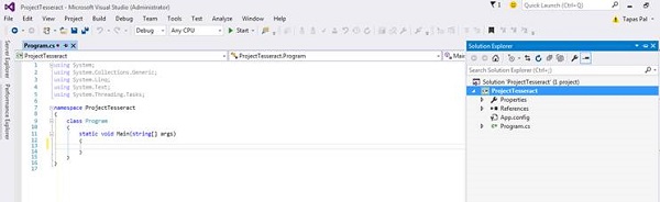 Visual Studio Sample Project Code