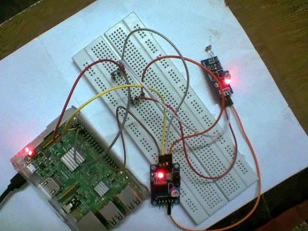 Sensor being exposed to light