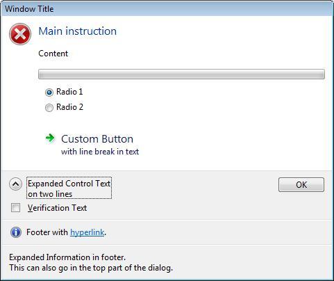Windows Forms TaskDialogue Feature