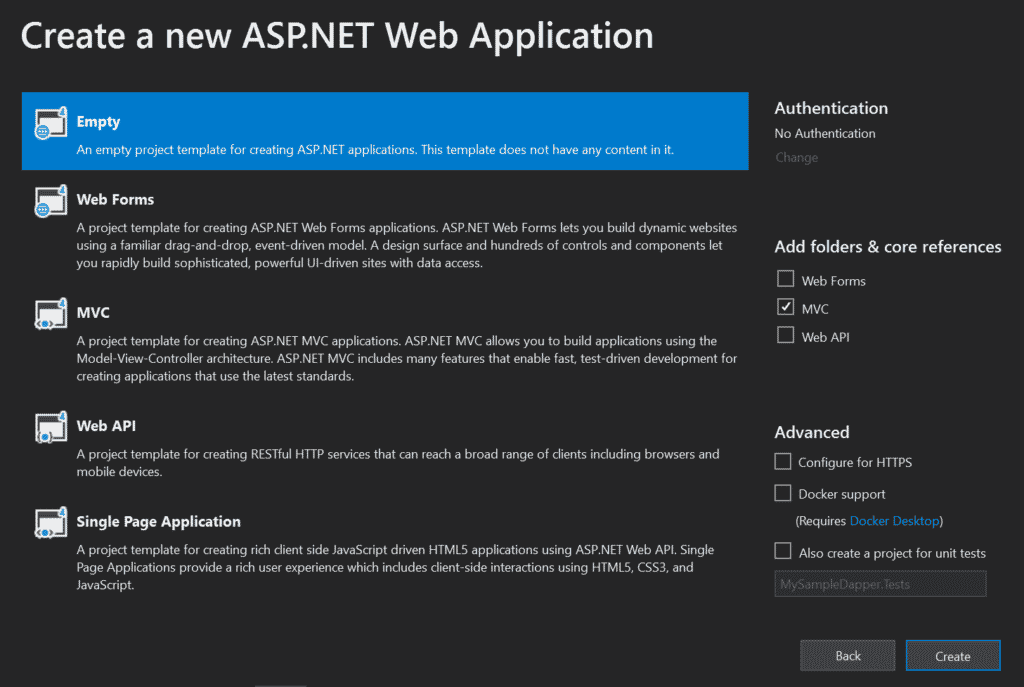ASP.NET Web Application Temple tutorial
