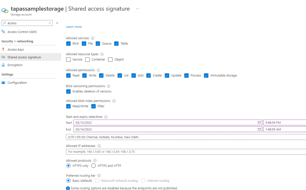 Azure storage share access