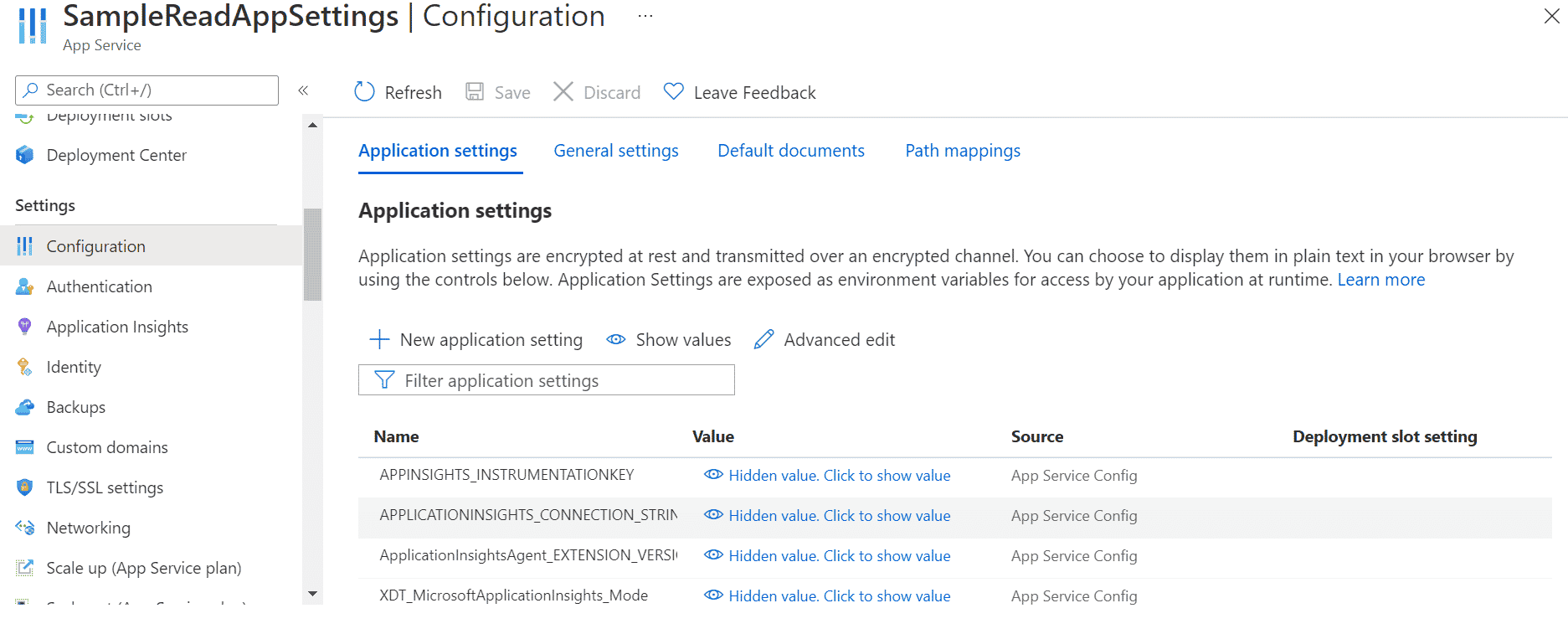 Azure Web App Configuration