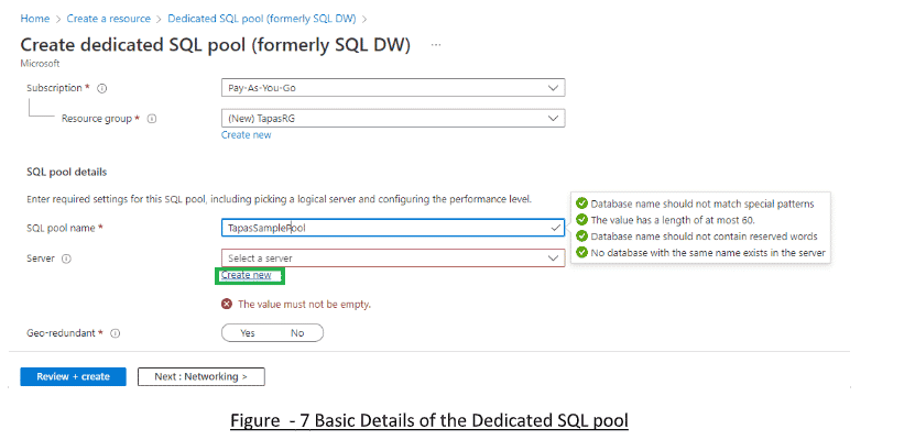 Details of Dedicated SQL Pool in Azure