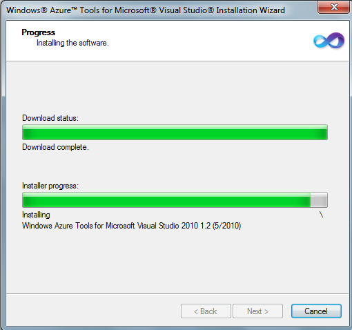 Azure installation progress