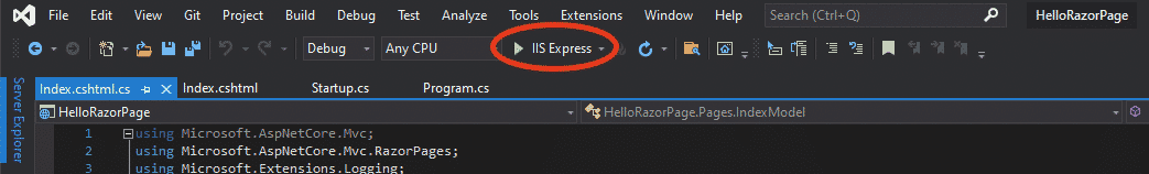 Running Visual Studio Projects