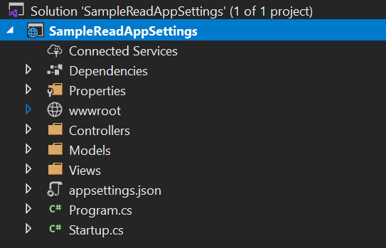 Example MVC Project Template Code in Azure