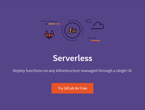 The Serverless home screen